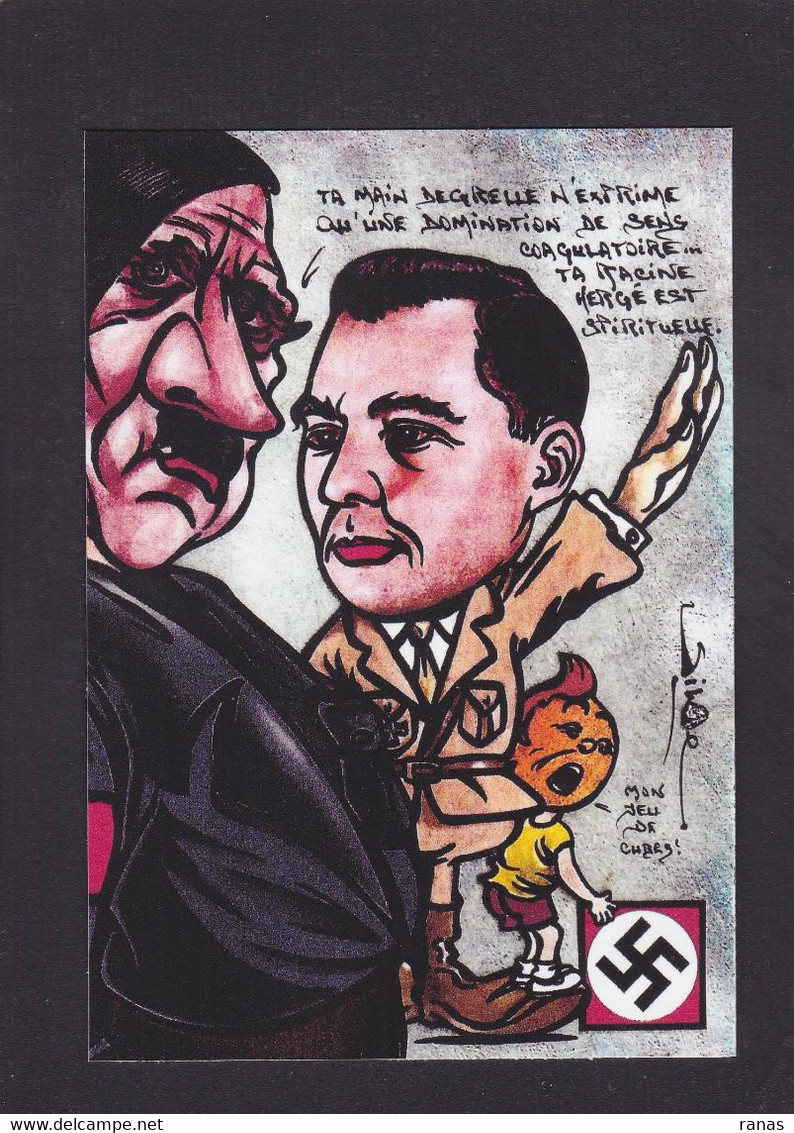 CPM Degrelle Hergé Tintin Rexisme Hitler Tirage Signé 30 Exemplaires Numérotés Signés Par JIHEL - Comicfiguren