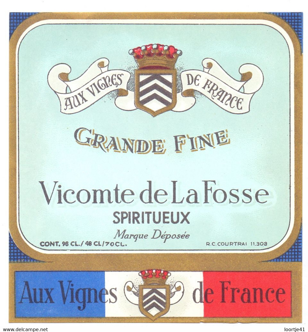 Etiket Etiquette - Au Vignes De France - Vicomte De La Fosse Spiritueux - Alcohols & Spirits