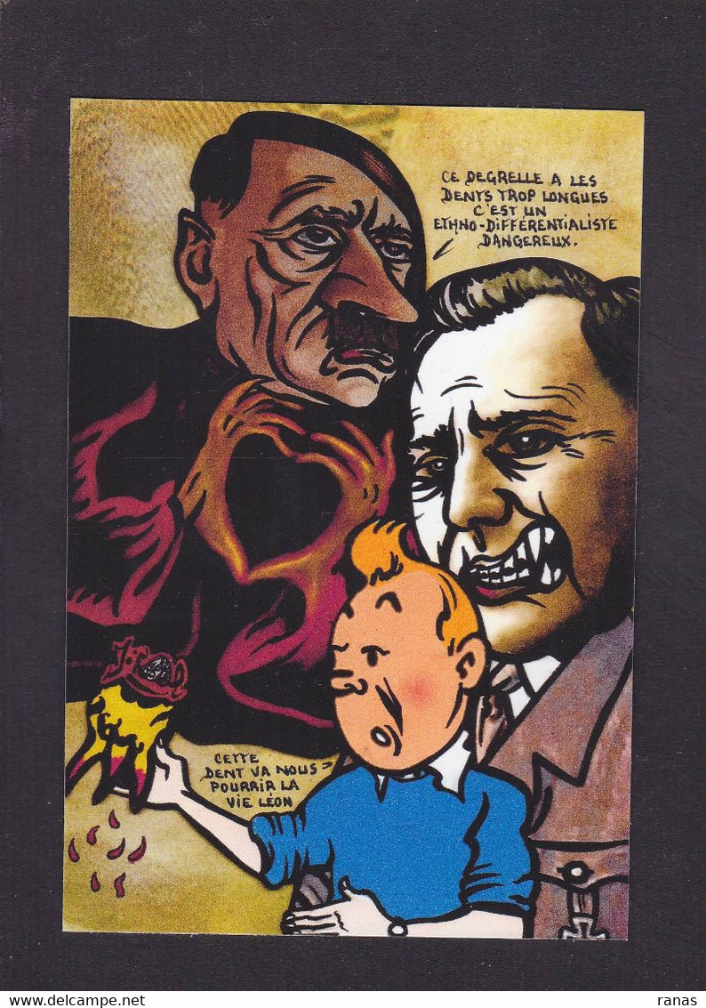 CPM Degrelle Hergé Tintin Rexisme Hitler Tirage Signé 30 Exemplaires Numérotés Signés Par JIHEL - Comicfiguren