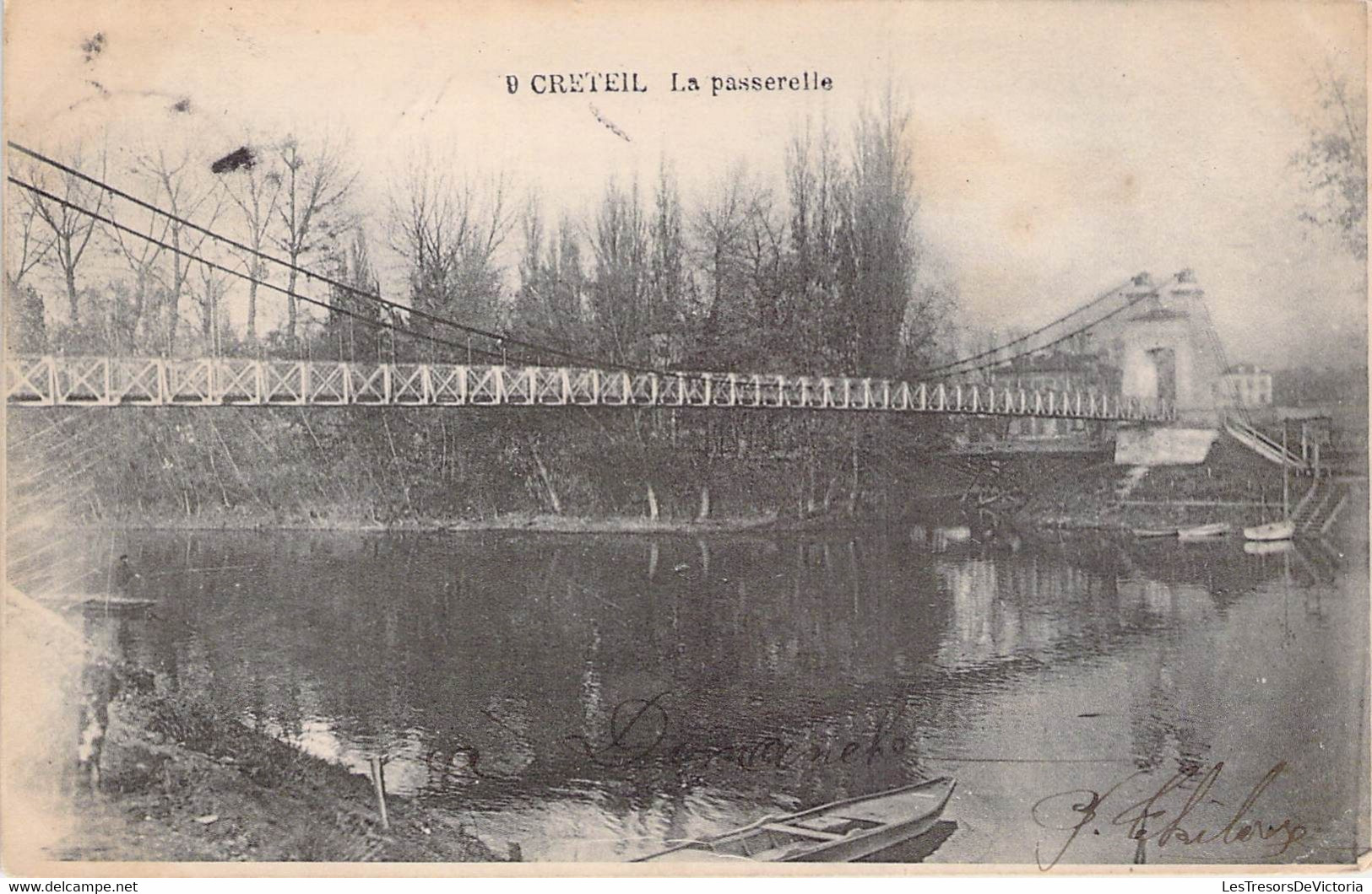 CPA - 94 - CRETEIL - La Passerelle - Barque - Creteil