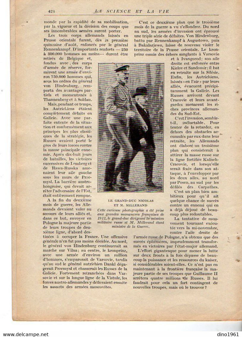 VP20.105 - Guerre 14 / 18 - Extrait De La Revue ¨ La Science Et La Vie ¨ Les Russes,Les Serbes Et Les Monténégrins ..... - Documents