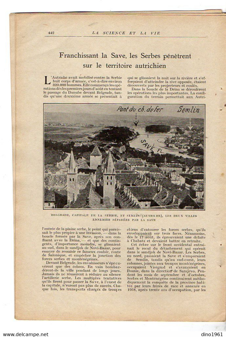 VP20.105 - Guerre 14 / 18 - Extrait de la Revue ¨ La Science et la vie ¨ Les Russes,Les Serbes et les Monténégrins .....