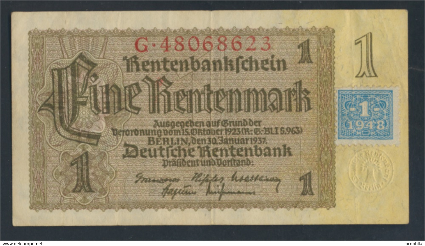 DDR Rosenbg: 330b, Kupon Auf Nr. 166b Gebraucht (III) 1948 1 DM Auf 1 RM (9810776 - 1 Deutsche Mark