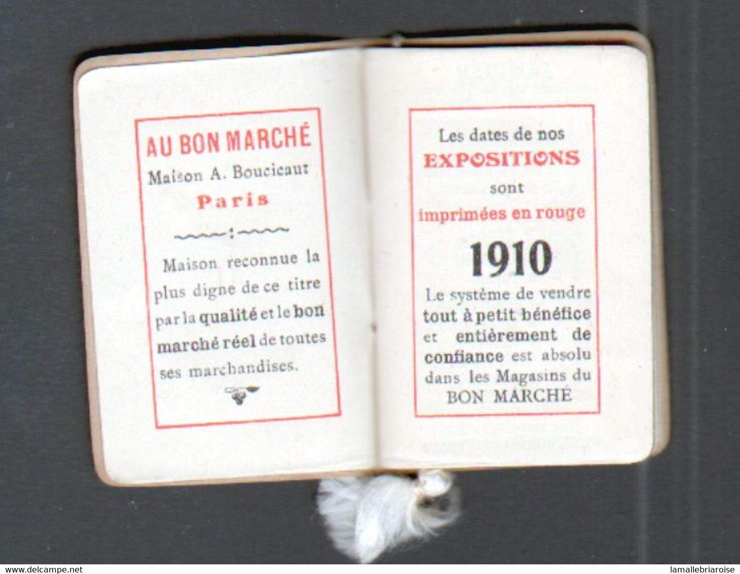 Calendrier 1910 Petit Format Le Bon Marché - Kleinformat : 1901-20