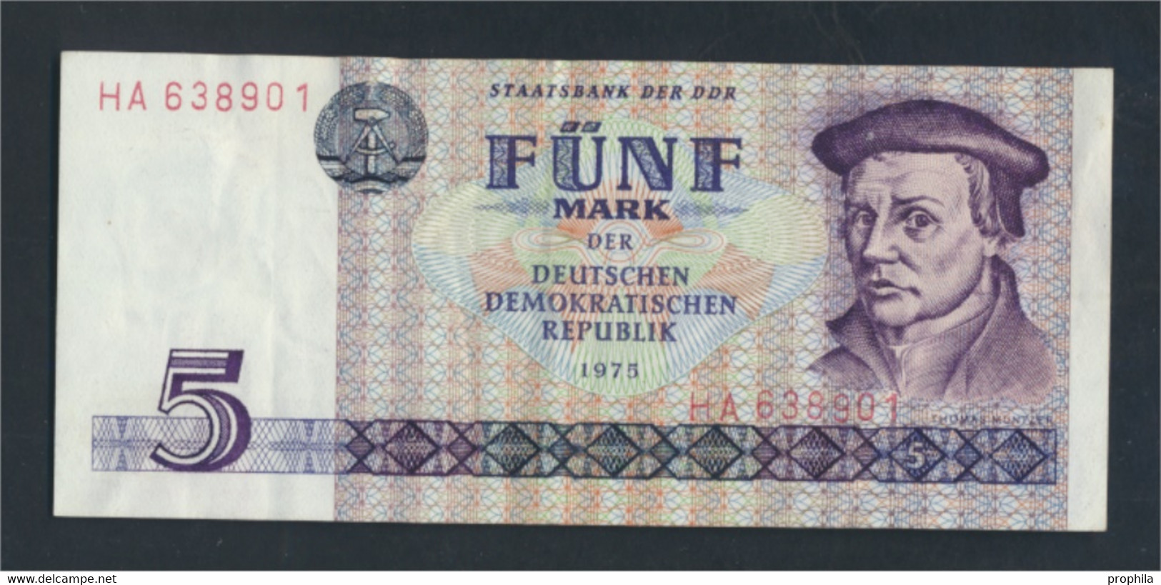 DDR Rosenbg: 361a, Kontrollnummer 6stellig, Typensatz Ab 1979 In Umlauf Gebraucht (III) 1975 5 Mark (9810732 - 5 Mark