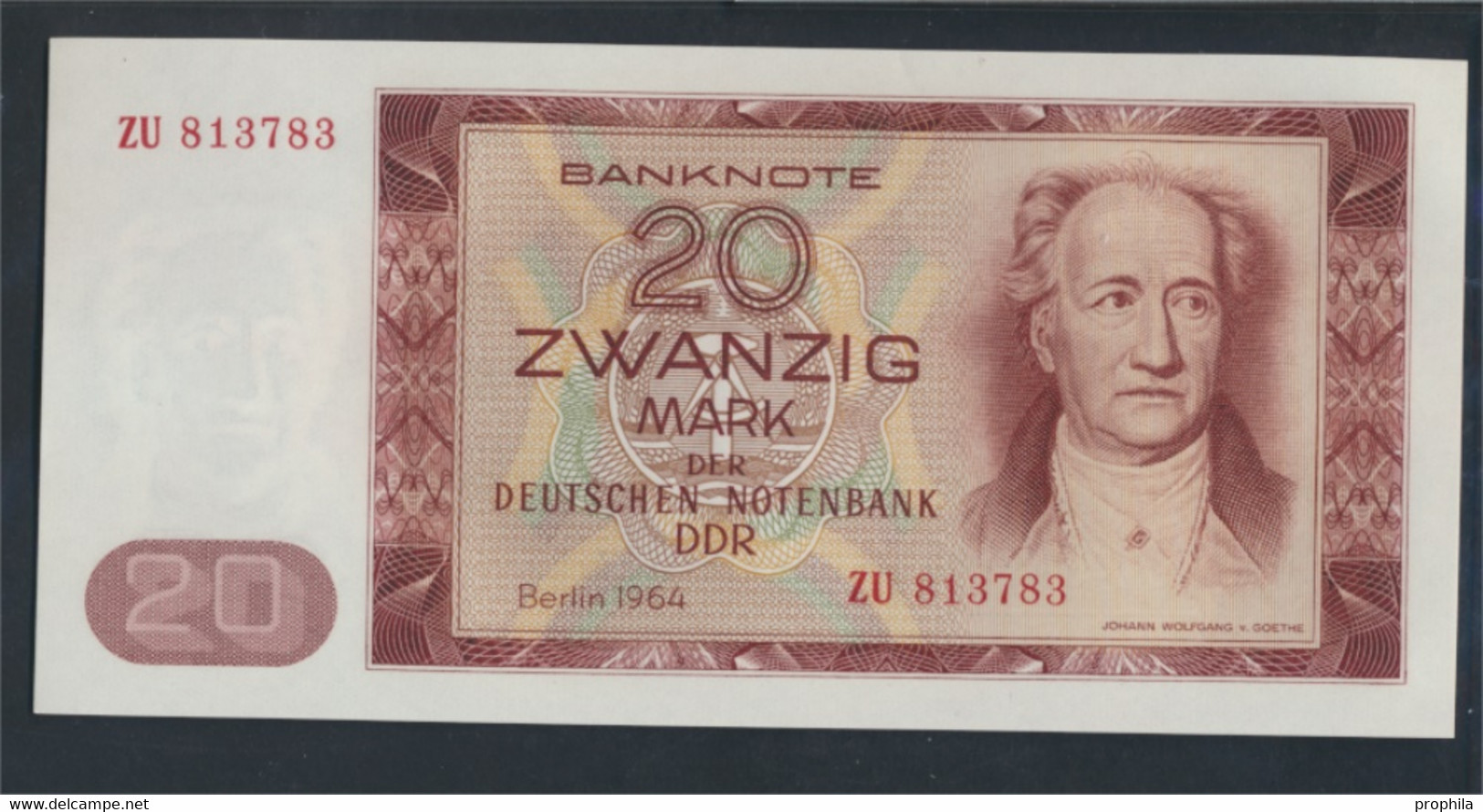 DDR Rosenbg: 356b, Kontrollnummer 6stellig, Ersatznote Bankfrisch 1964 20 Mark (9810842 - 20 Mark