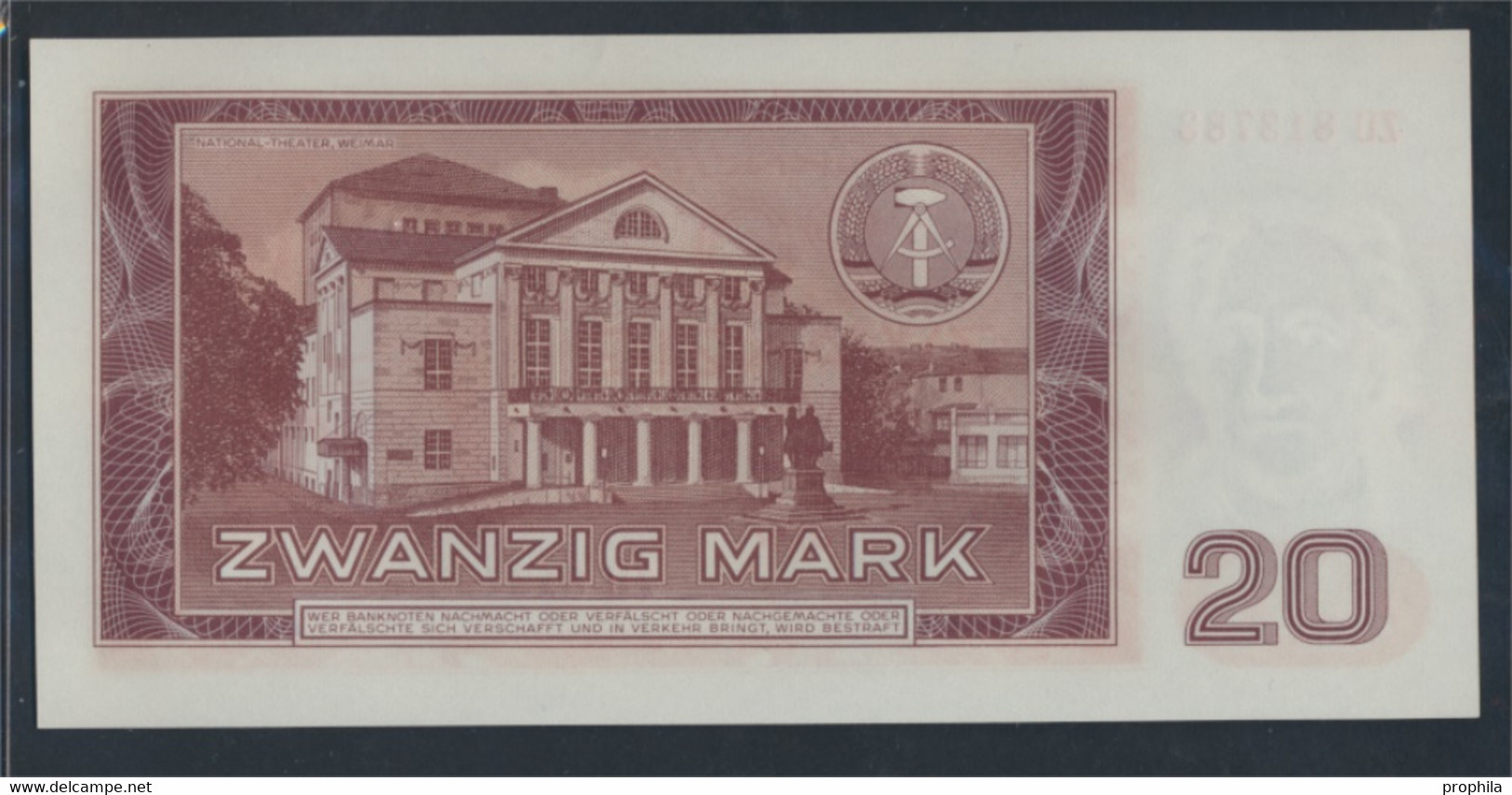 DDR Rosenbg: 356b, Kontrollnummer 6stellig, Ersatznote Bankfrisch 1964 20 Mark (9810842 - 20 Mark