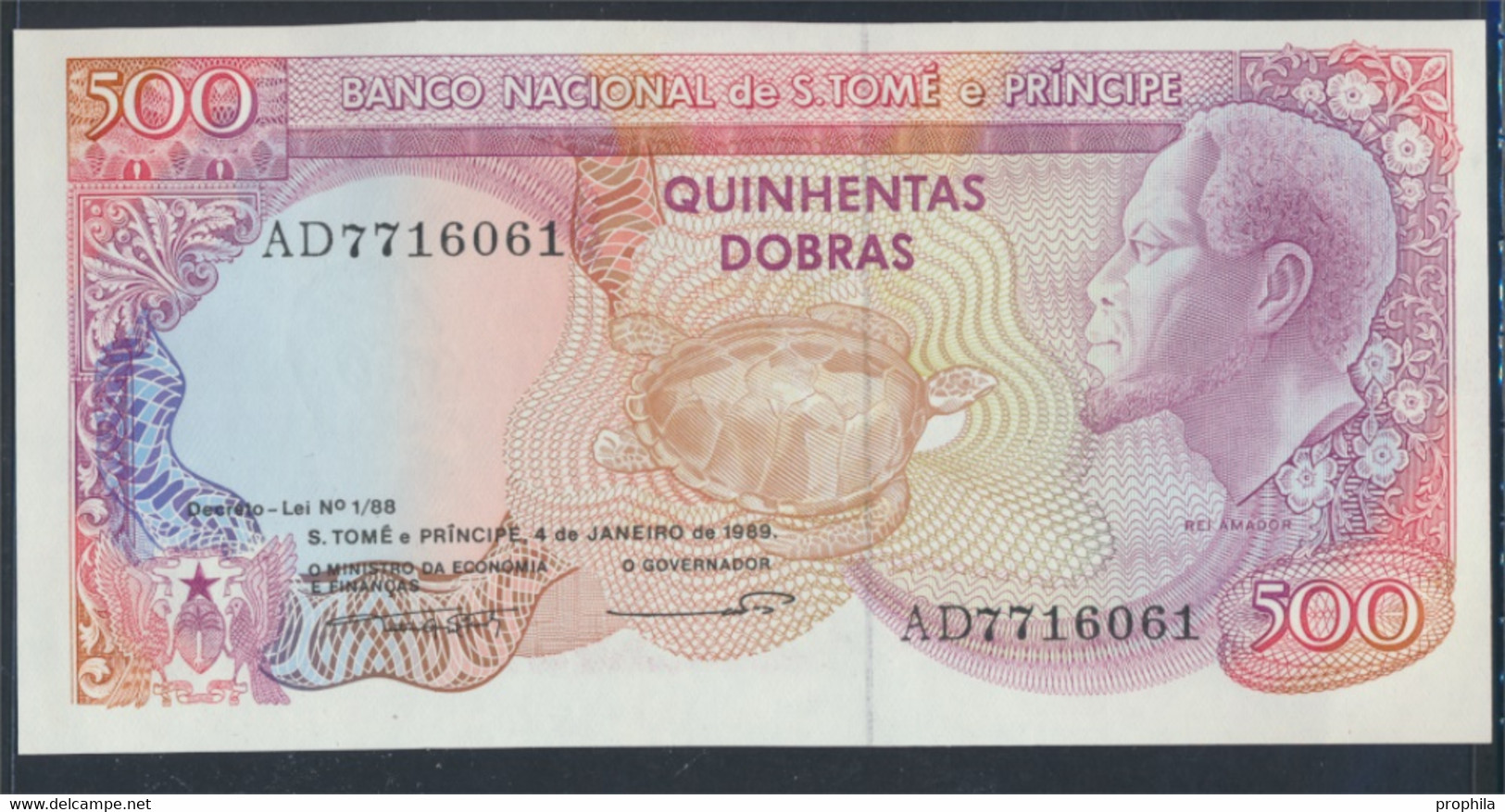 Sao Tome E Principe Pick-Nr: 61 Bankfrisch 1989 500 Dobras (9810982 - San Tomé Y Príncipe