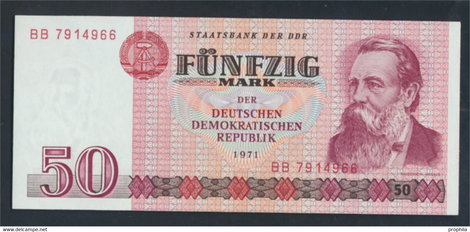 DDR Rosenbg: 360a, Kontrollnummer 7-stellig, Typensatz Ab 1973 In Umlauf Bankfrisch 1971 50 Mark (9810848 - 50 Mark