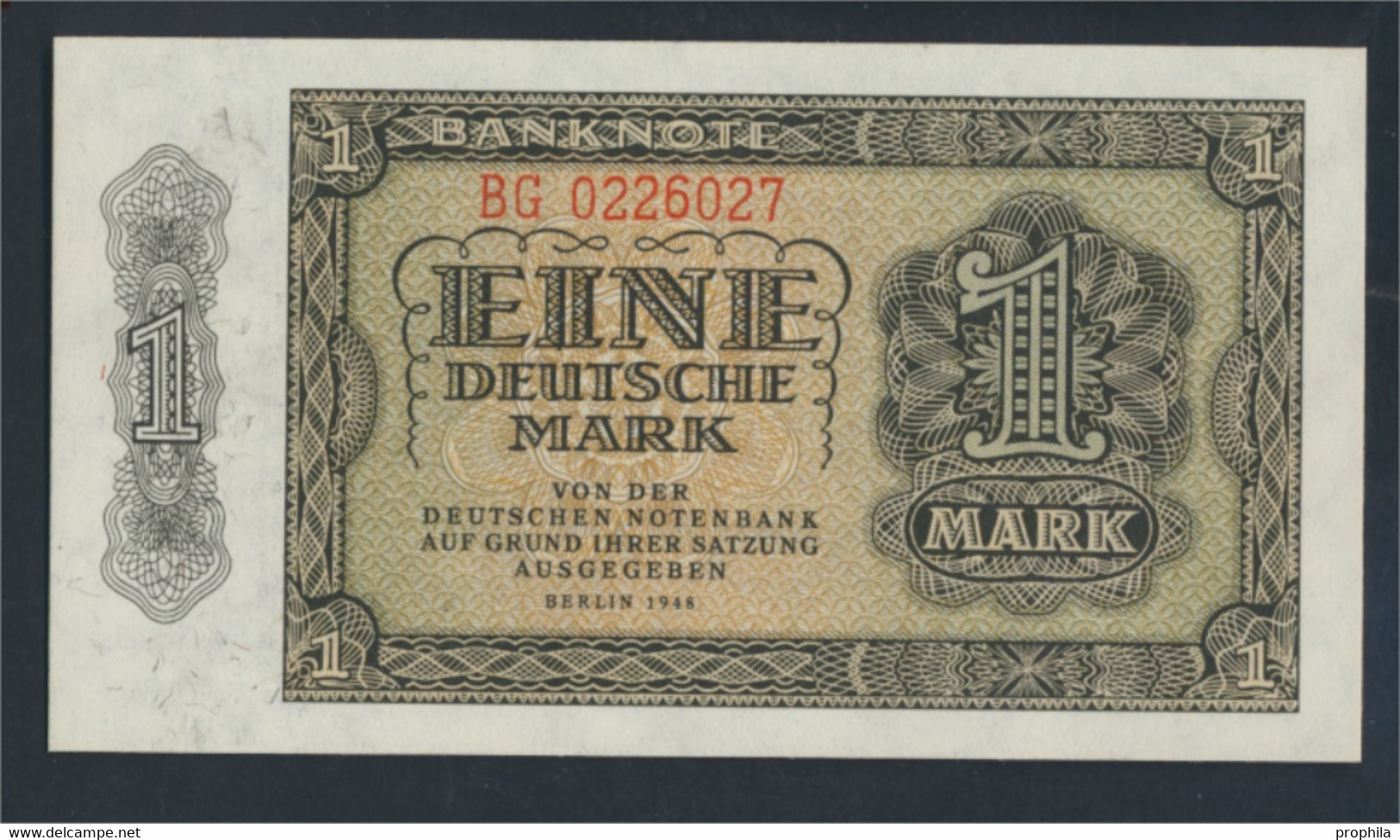 DDR Rosenbg: 340e, KN 7stellig, Davor Zwei Buchstaben Bankfrisch 1948 1 Deutsche Mark (9810835 - 1 Deutsche Mark