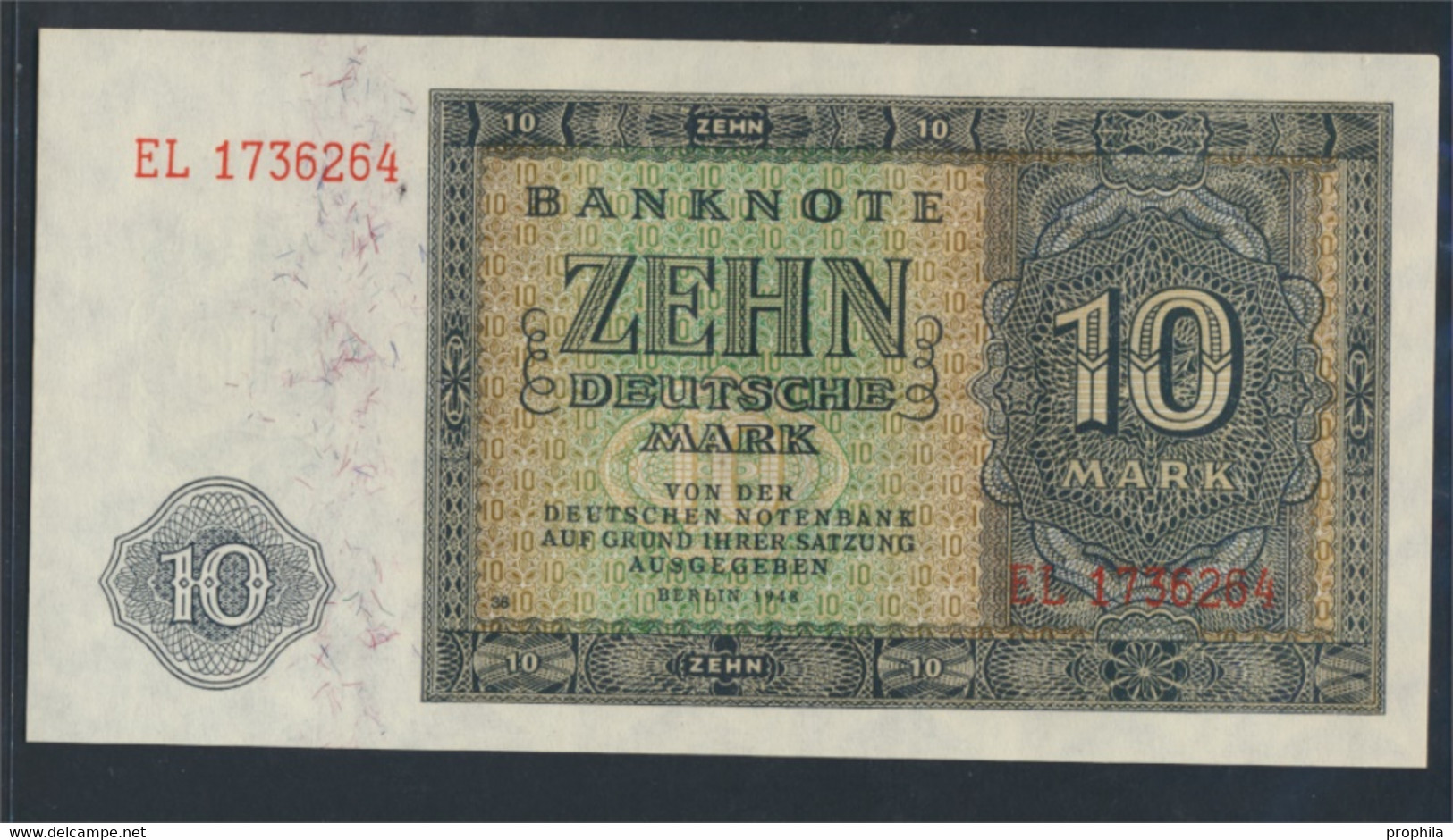 DDR Rosenbg: 343d, KN 7stellig, Davor Zwei Buchstaben, Mit Plattennummer Bankfrisch 1948 10 Deutsche Mark (9810826 - 10 Deutsche Mark