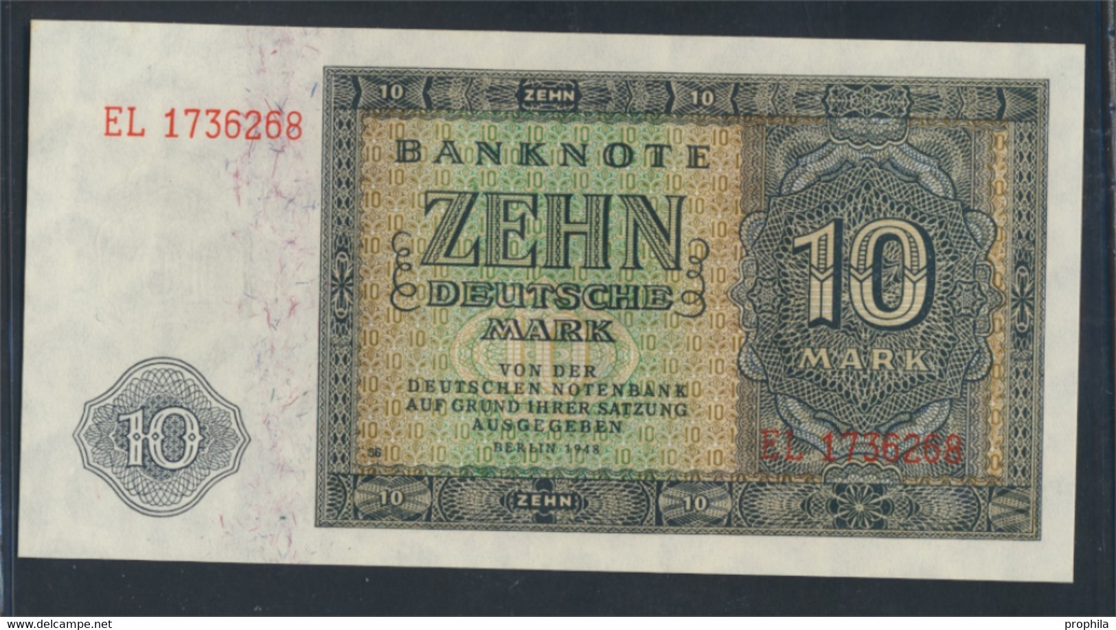 DDR Rosenbg: 343d, KN 7stellig, Davor Zwei Buchstaben, Mit Plattennummer Bankfrisch 1948 10 Deutsche Mark (9810830 - 10 Deutsche Mark