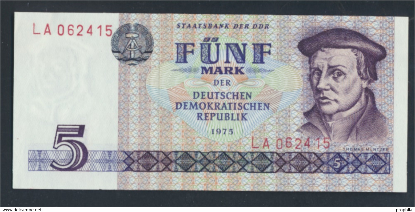 DDR Rosenbg: 361a, Kontrollnummer 6stellig, Typensatz Ab 1979 In Umlauf Bankfrisch 1975 5 Mark (9810884 - 5 Mark