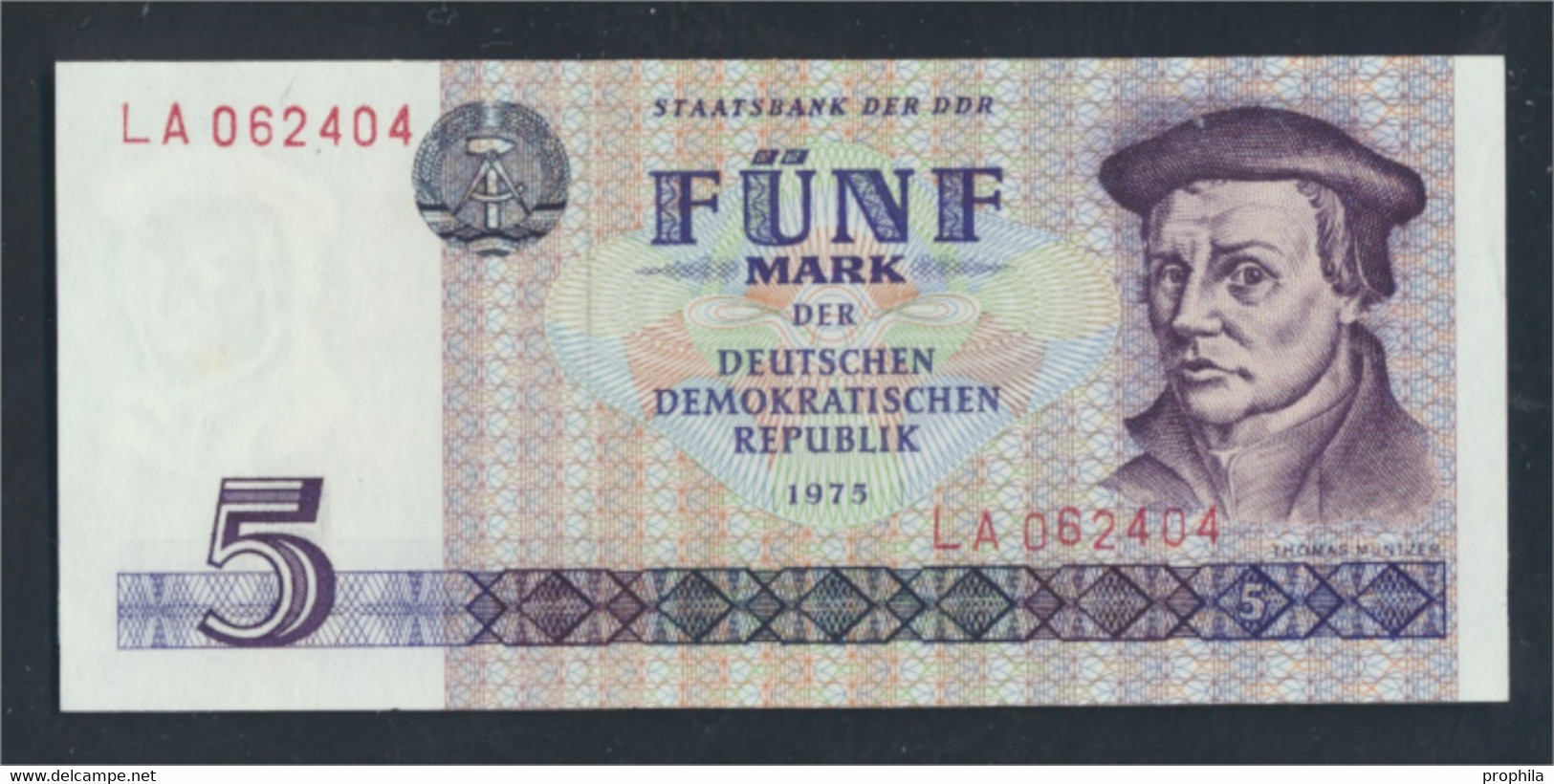 DDR Rosenbg: 361a, Kontrollnummer 6stellig, Typensatz Ab 1979 In Umlauf Bankfrisch 1975 5 Mark (9810886 - 5 Mark