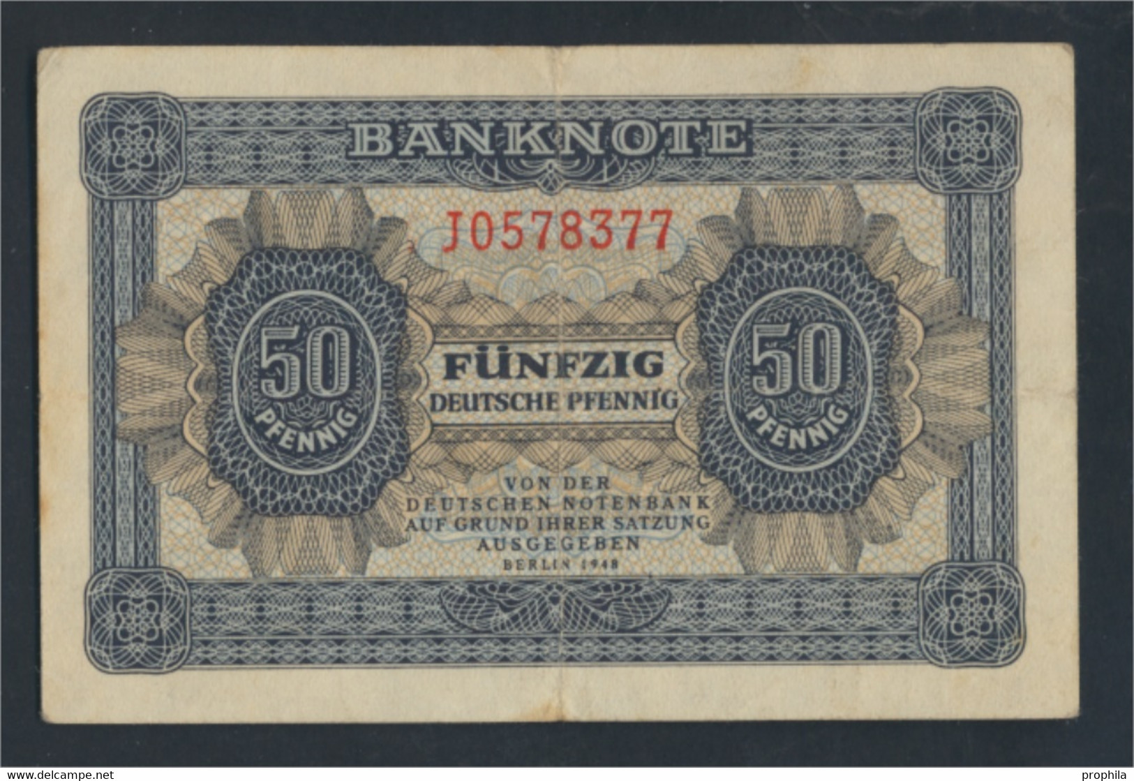 DDR Rosenbg: 339d KN 7stellig, Davor Ein Buchstabe Gebraucht (III) 1948 50 Deutsche Pfennig (9810769 - 50 Deutsche Pfennig