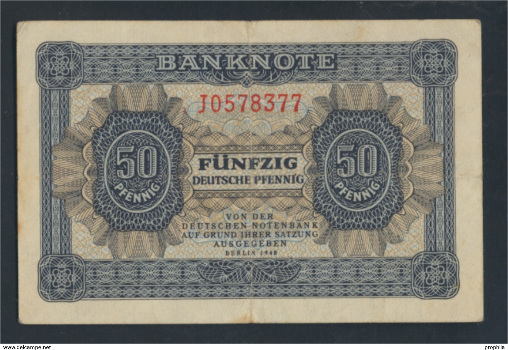 DDR Rosenbg: 339d KN 7stellig, Davor Ein Buchstabe Gebraucht (III) 1948 50 Deutsche Pfennig (9810769 - 50  Deutsche Pfennig