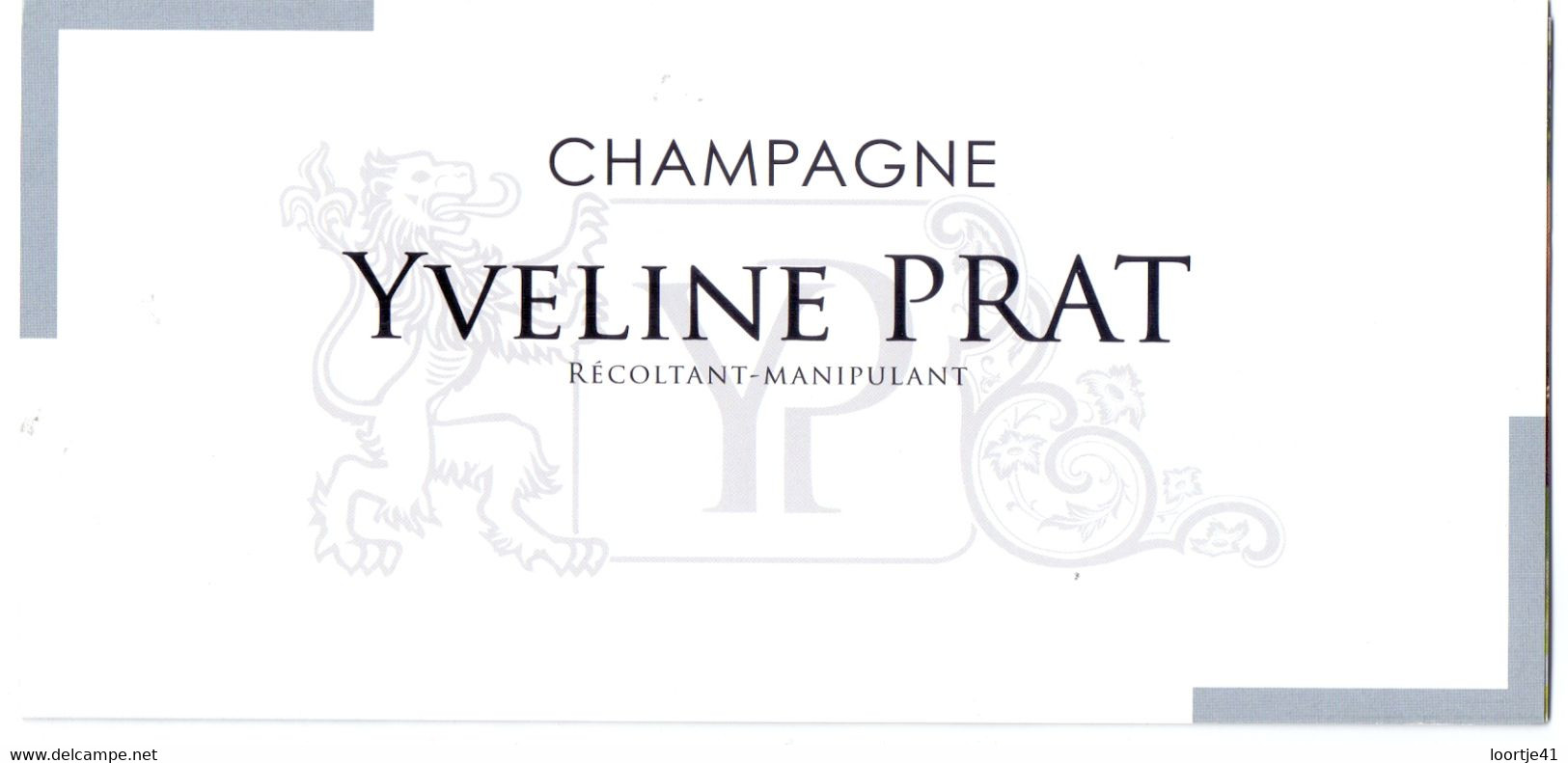 Pub Reclame Dépliant Folder - Champagne Yveline Prat - Vert Toulon - Alcools