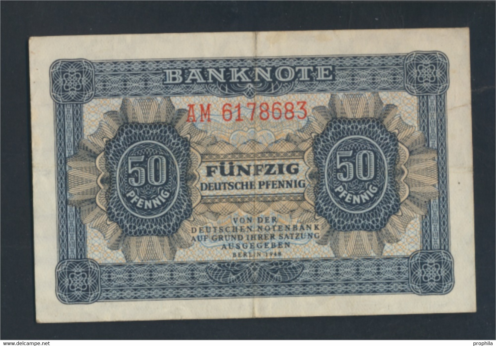 DDR Rosenbg: 339e KN 7stellig, Davor Zwei Buchstaben Gebraucht (III) 1948 50 Deutsche Pfennig (9810766 - 50 Deutsche Pfennig