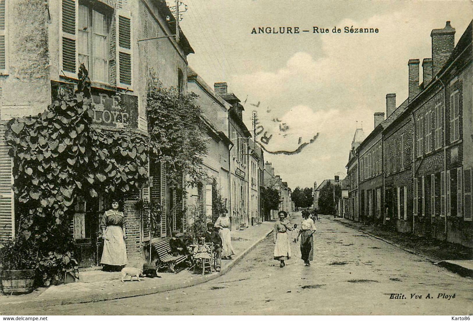 Anglure * Rue De Sézanne * Café ...LOYE * Villageois - Anglure