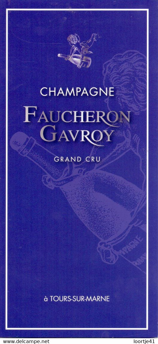 Pub Reclame Dépliant Folder - Champagne Faucheron Gavroy - Tours Sur Marne - Alcools