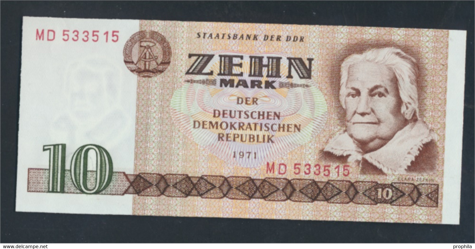 DDR Rosenbg: 359a, Kontrollnummer 6stellig, Typensatz Ab 1975 In Umlauf Bankfrisch 1971 10 Mark (9810854 - 10 Mark