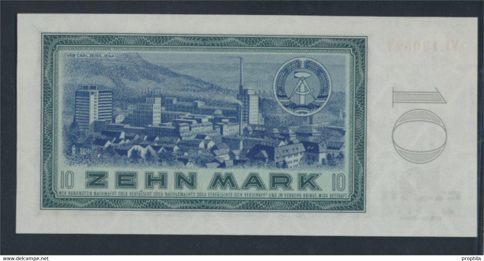 DDR Rosenbg: 355b, KN 6stellig, Austauschnote Bankfrisch 1964 10 Deutsche Mark (9810844 - 10 Deutsche Mark