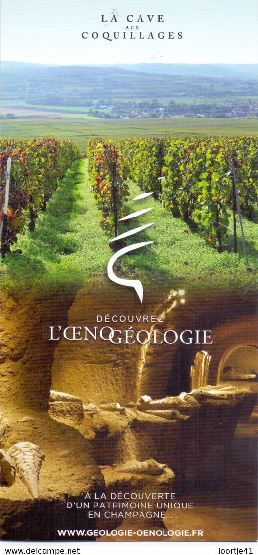 Pub Reclame Dépliant Folder - Champagne La Cave Aux Coquillages - Fleury La Rivière - Alcools