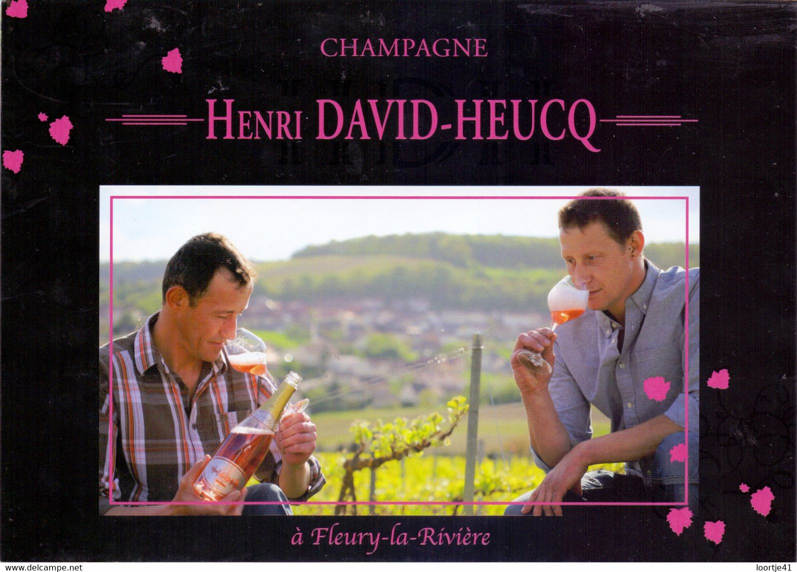 Pub Reclame Dépliant Folder - Champagne Henri David - Heucq - Fleury La Rivière - Alcools