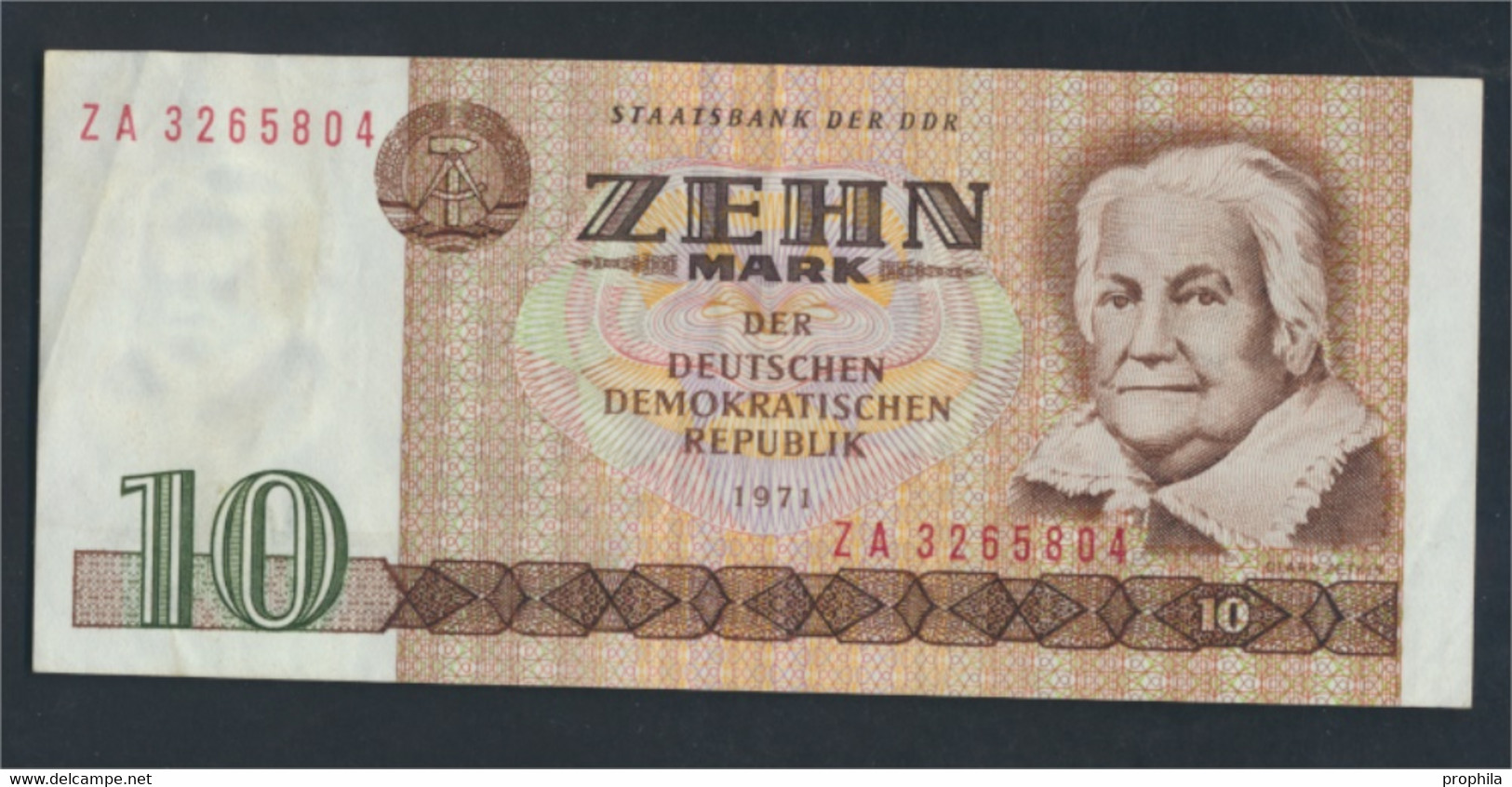 DDR Rosenbg: 359d KN 7stellig Ersatznote Gebraucht (III) 1971 10 Mark (9810736 - 10 Mark