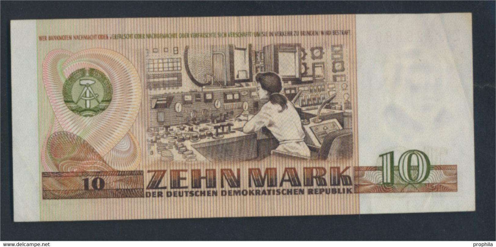 DDR Rosenbg: 359d KN 7stellig Ersatznote Gebraucht (III) 1971 10 Mark (9810736 - 10 Mark