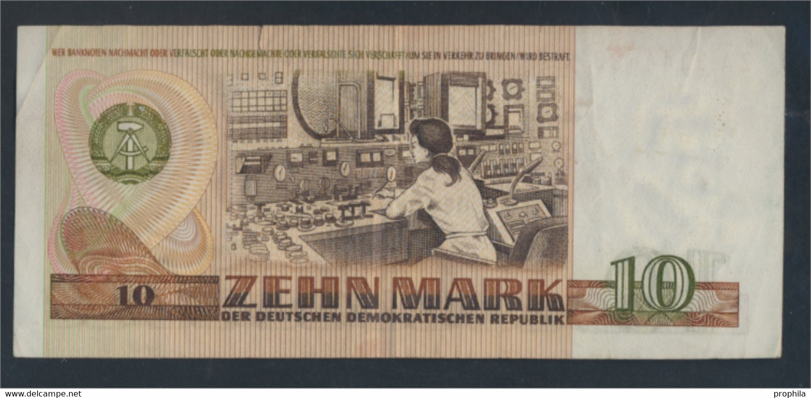 DDR Rosenbg: 359d KN 7stellig Ersatznote Gebraucht (III) 1971 10 Mark (9810738 - 10 Mark