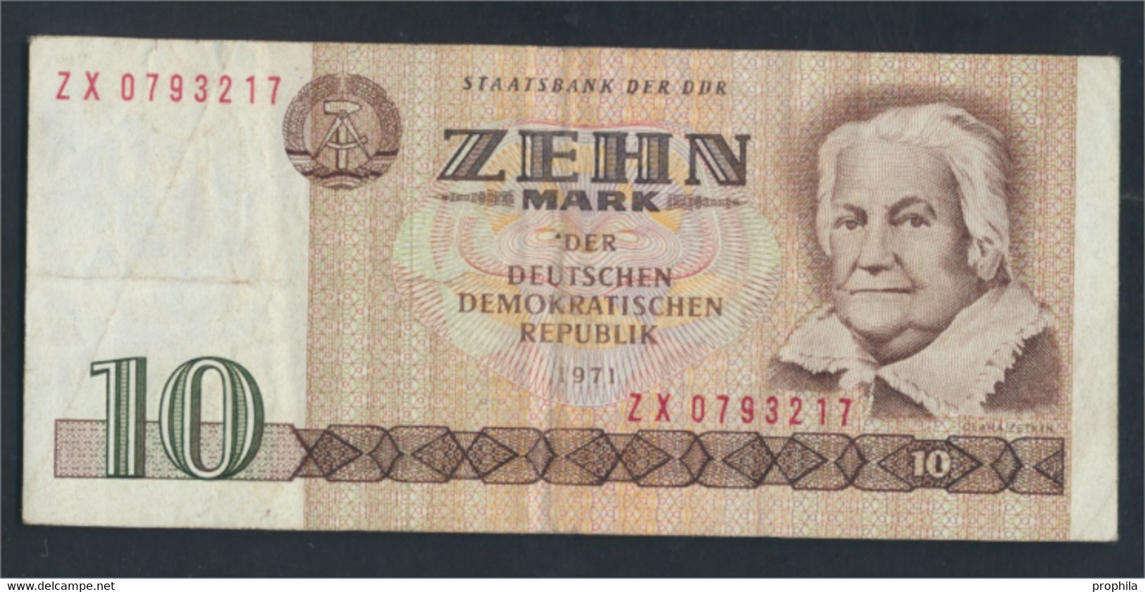 DDR Rosenbg: 359d KN 7stellig Ersatznote Gebraucht (III) 1971 10 Mark (9810739 - 10 Mark