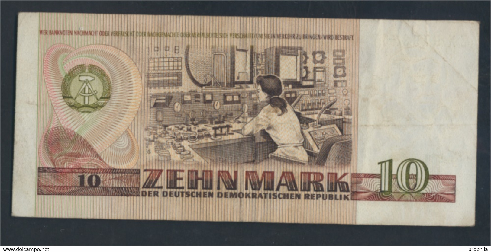 DDR Rosenbg: 359d KN 7stellig Ersatznote Gebraucht (III) 1971 10 Mark (9810739 - 10 Mark
