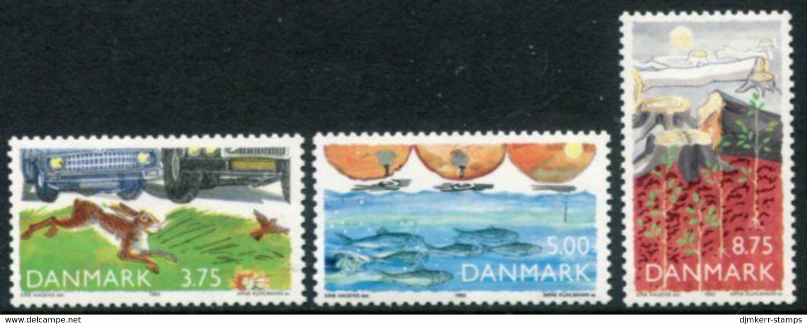 DENMARK 1992 Nature, Environment And Development MNH / **   Michel 1032-34 - Unused Stamps