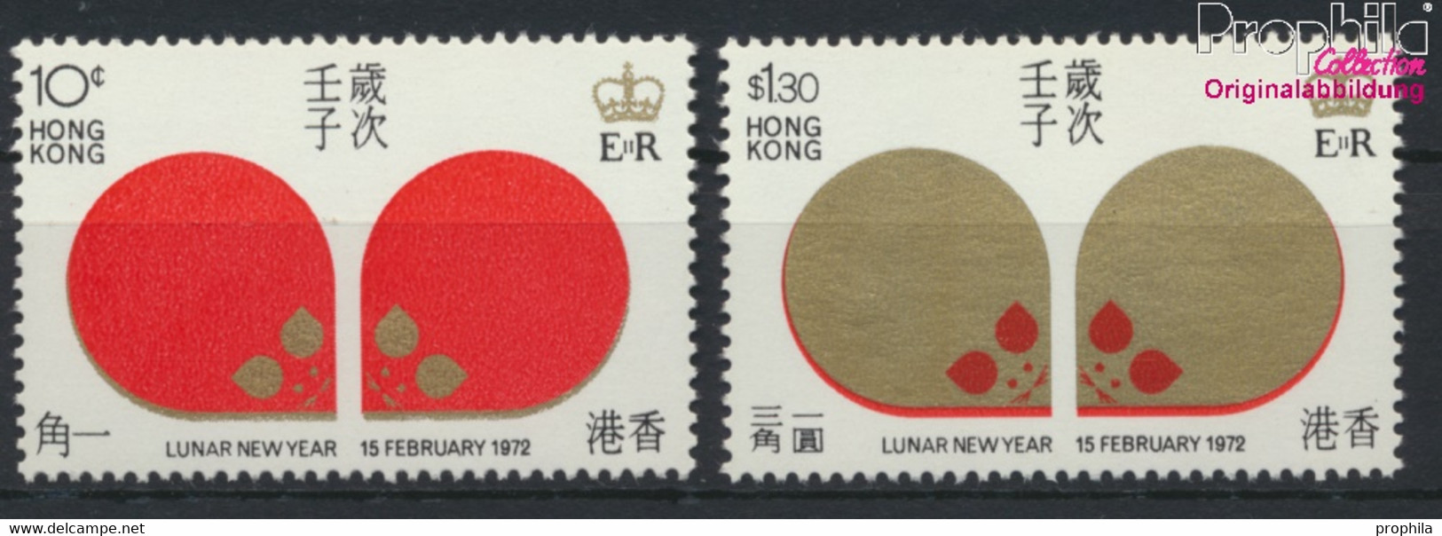 Hongkong 261-262 (kompl.Ausg.) Postfrisch 1972 Chinesisches Neujahr (9788951 - Unused Stamps