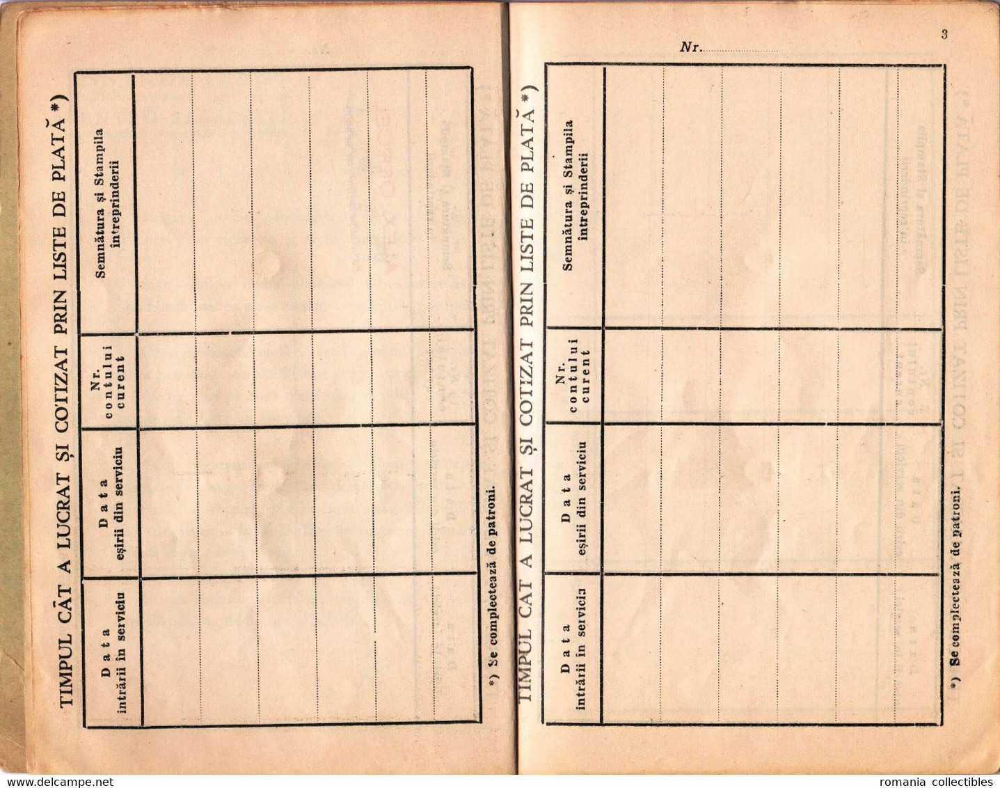 Romania, 1934, Social Insurance Member Card - Revenue Fiscal Stamps / Cinderellas - Steuermarken
