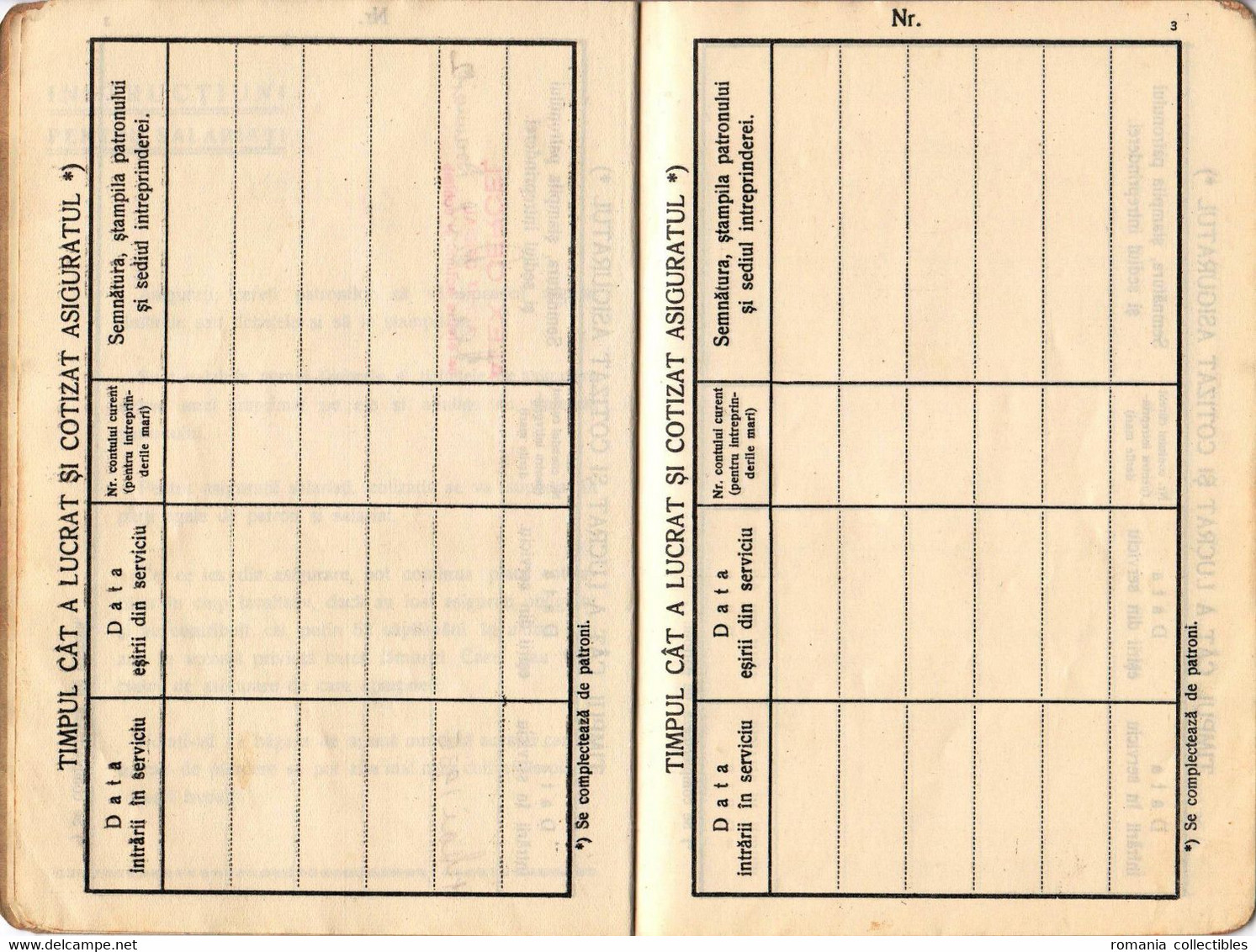 Romania, 1937, Social Insurance Member Card - Revenue Fiscal Stamps / Cinderellas - Fiscaux