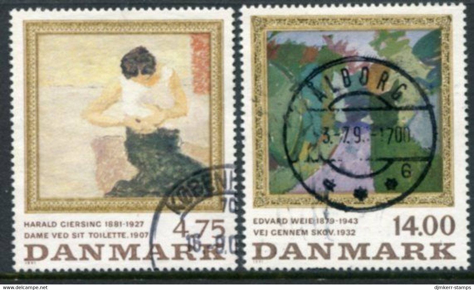 DENMARK 1991 Paintings Used.   Michel 1016-17 - Used Stamps