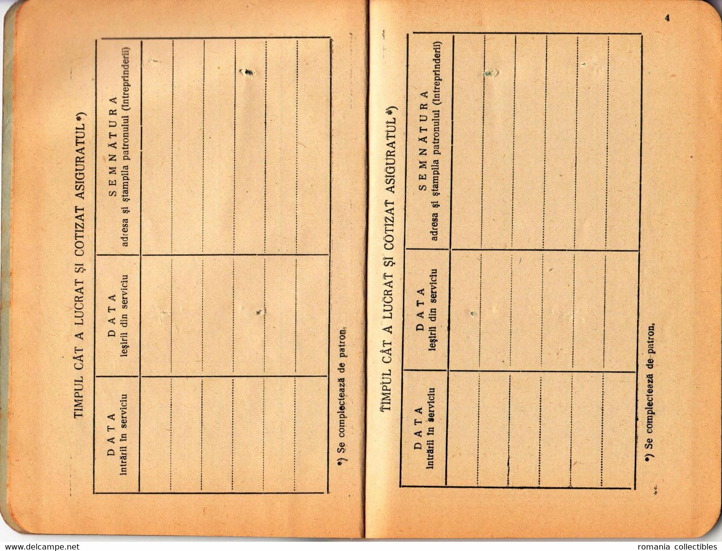Romania, 1945, Social Insurance Member Card - Fiscale Zegels