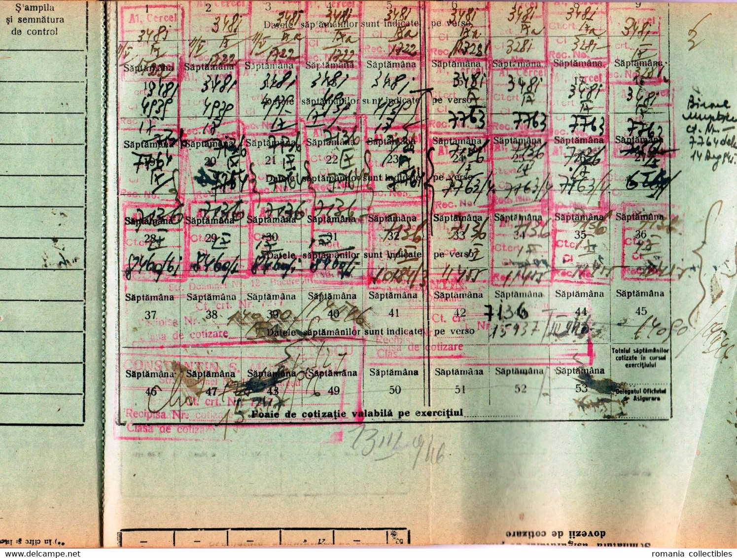 Romania, 1945, Social Insurance Member Card