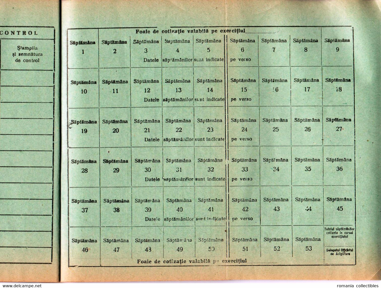 Romania, 1945, Social Insurance Member Card