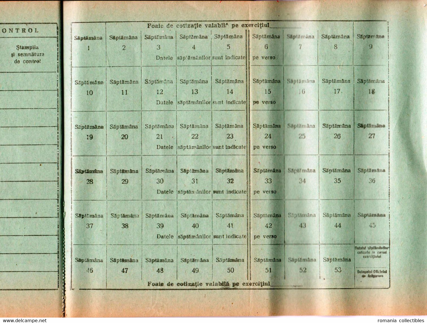 Romania, 1945, Social Insurance Member Card