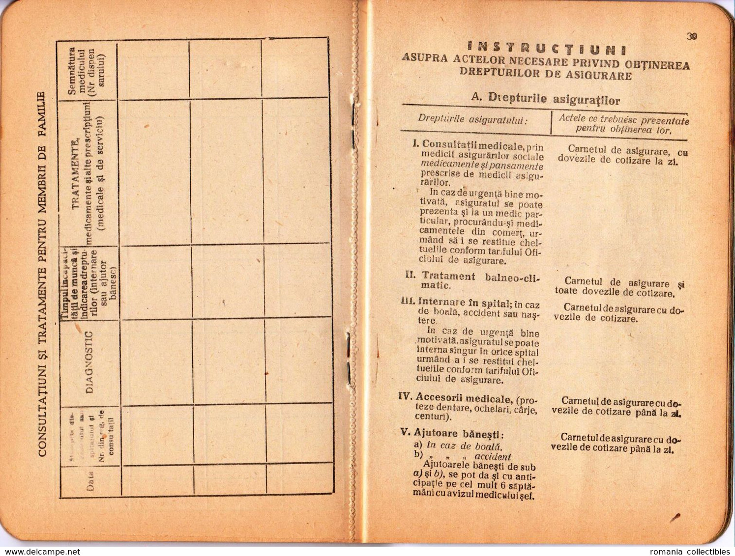 Romania, 1945, Social Insurance Member Card