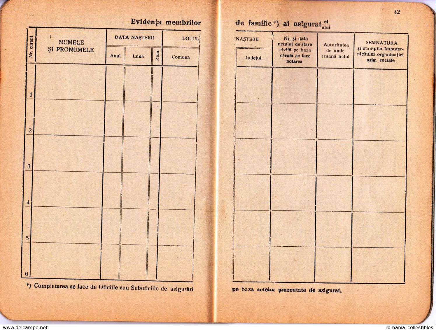 Romania, 1945, Social Insurance Member Card