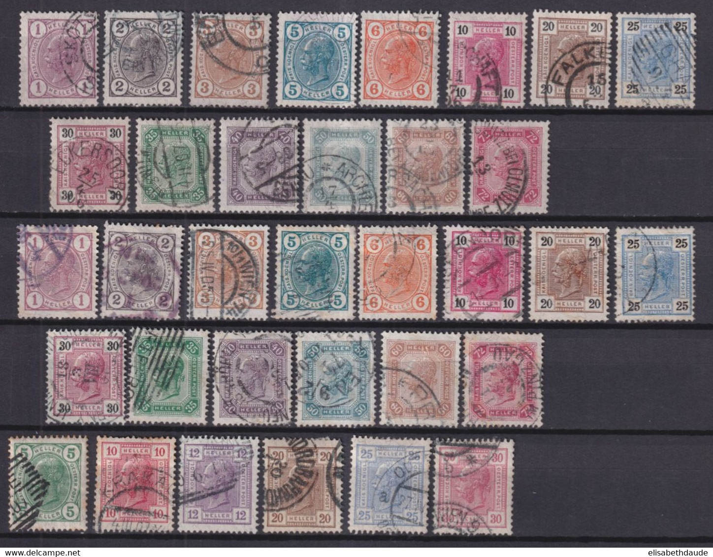 AUTRICHE - 1904/1906 - SERIES COMPLETES - YVERT N°81/94 + 81a/94a + 95/100 OBLITERES - COTE = 58.5 EUR. - Oblitérés