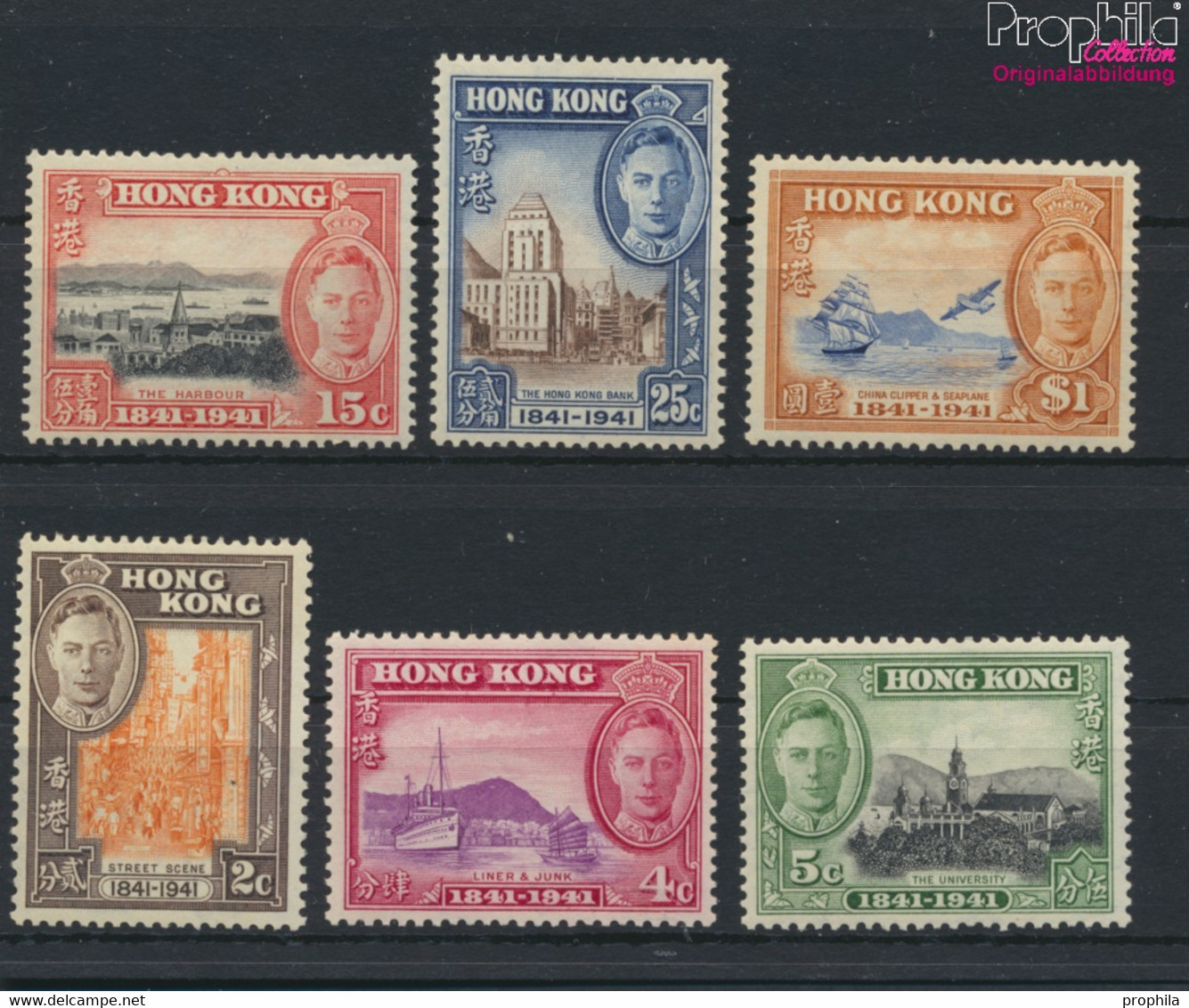 Hongkong 163-168 (kompl.Ausg.) Mit Falz 1941 100 Jahre Kolonie (9788834 - Ungebraucht