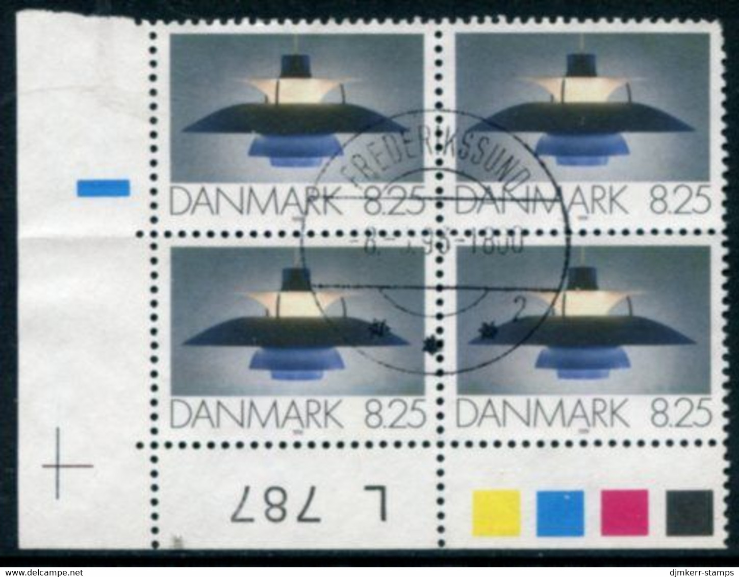 DENMARK 1991 Functional Art 8.25 Kr. Block Of 4 Used.   Michel 1009 - Gebraucht