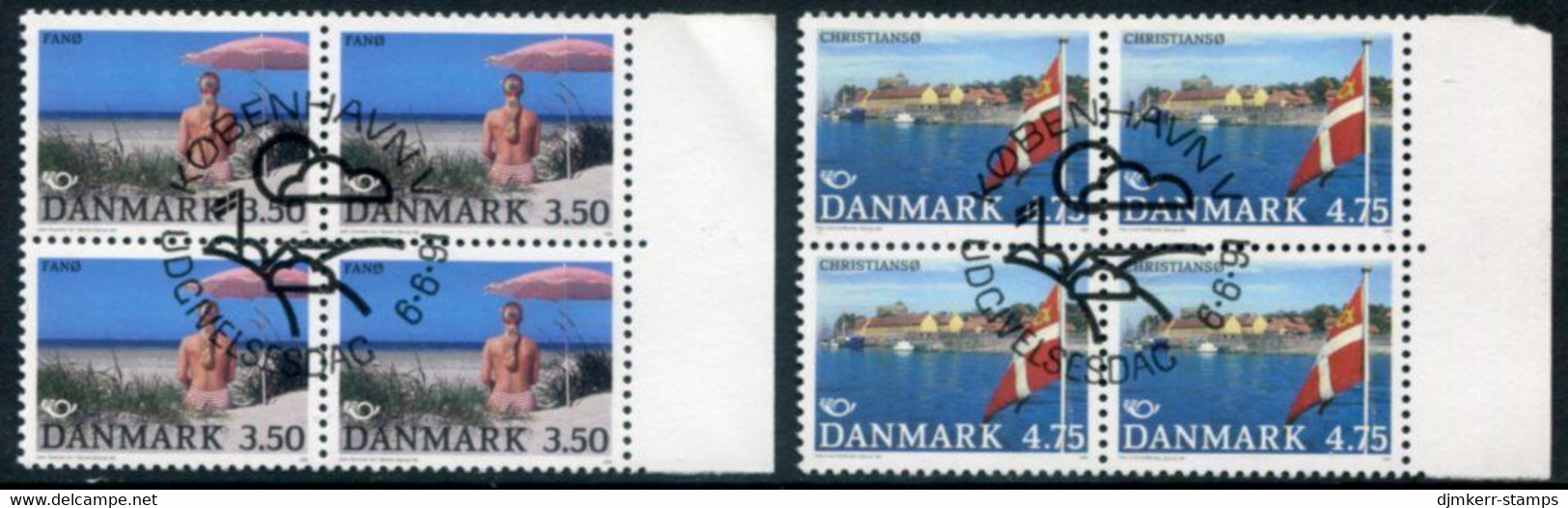 DENMARK 1991 Tourism. Blocks Of 4 Used.   Michel 1003-04 - Gebruikt