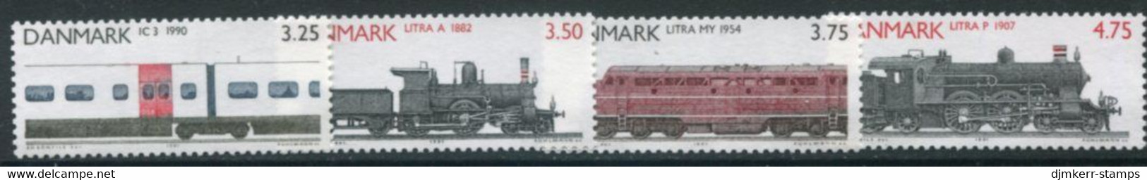 DENMARK 1991 Railway Locomotives MNH / **.   Michel 996-99 - Ungebraucht