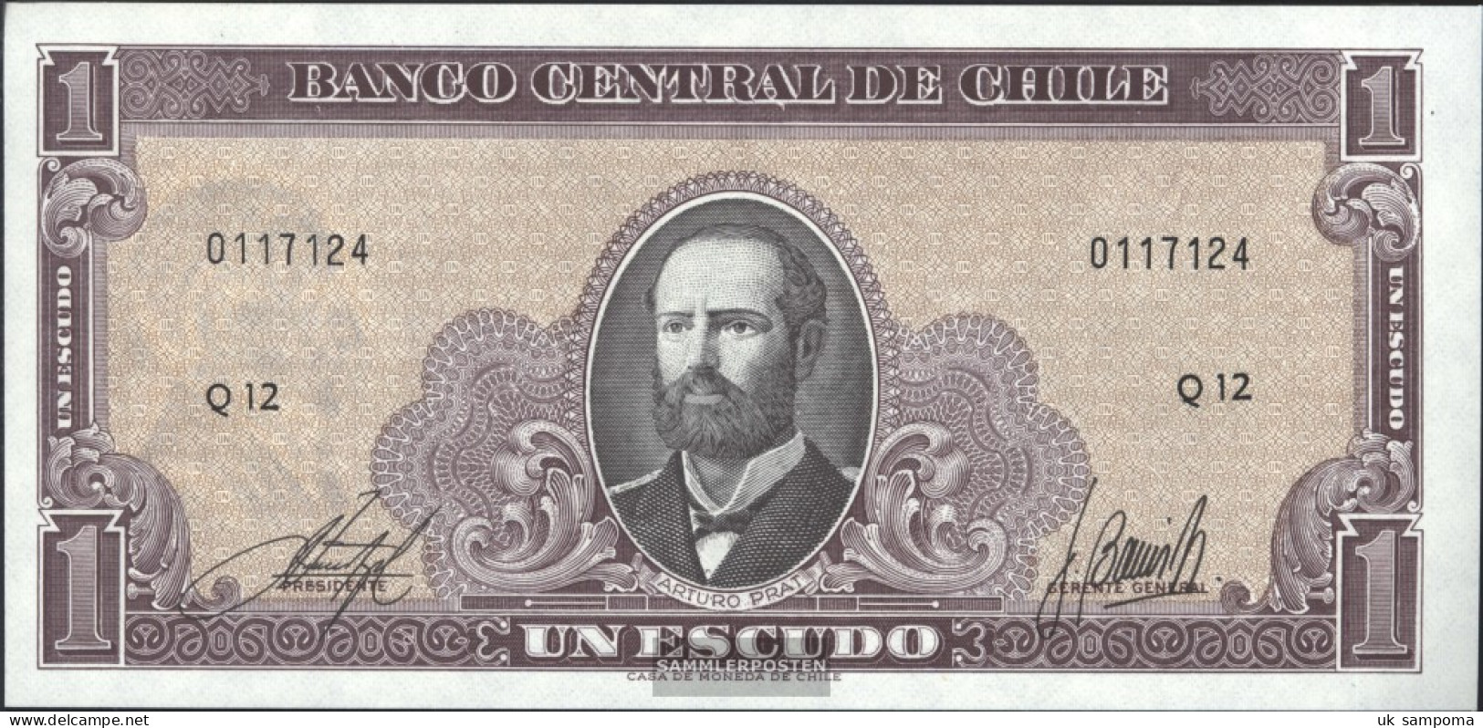 Chile Pick-number: 136, 7 Digit Uncirculated 1964 1 Escudo - Chili